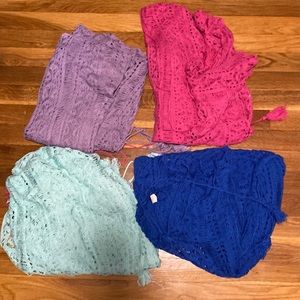 Amazon cover up - all 4 for listed price , pink , teal , blue purple